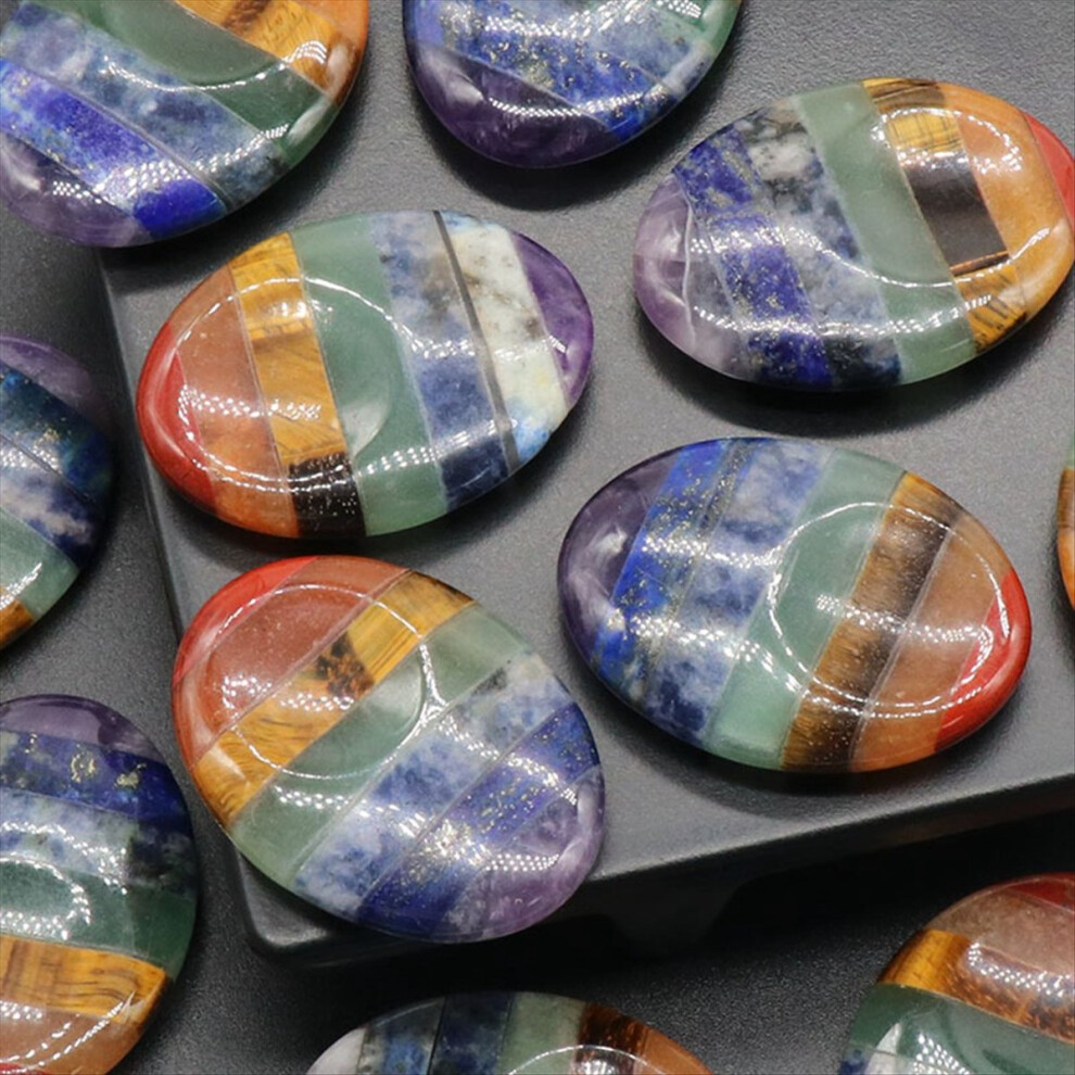 7 Chakra Thumb Worry Stone for Anxiety Stress Relief Pocket