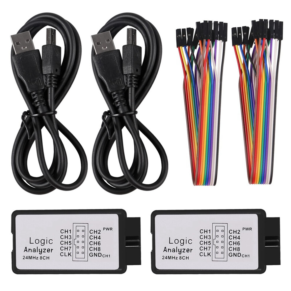2 Sets Usb 24Mhz 8 Channel 24M/Seconds Logic Analyzer For Arm Fpga 4711000949447