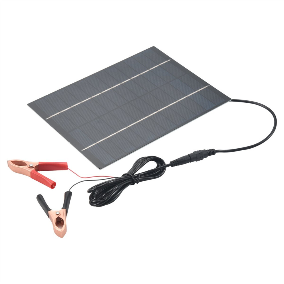 5.5W 12V Solar Panel Waterproof Polycrystalline Charging Board Black 4711000931947