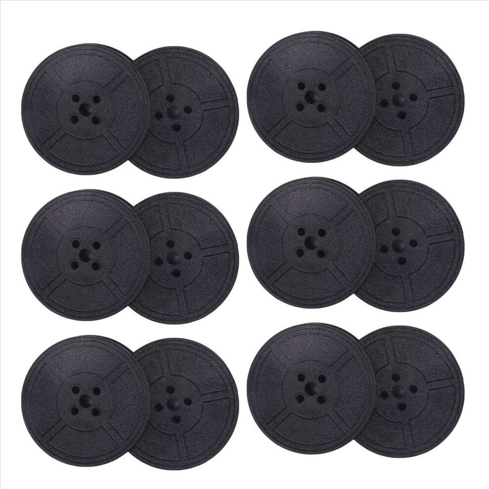 6Pack Typewriter Ribbon Twin Spool Pack Ink For Most Typewriter Black 4711904610597