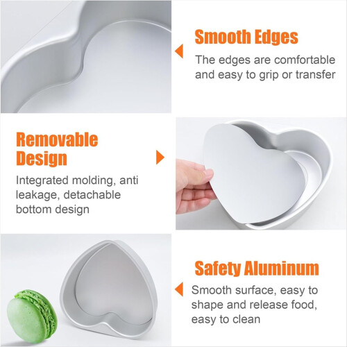 8 Inch Heart Shaped Cake Pan, Aluminium Heart Cake Tin 2