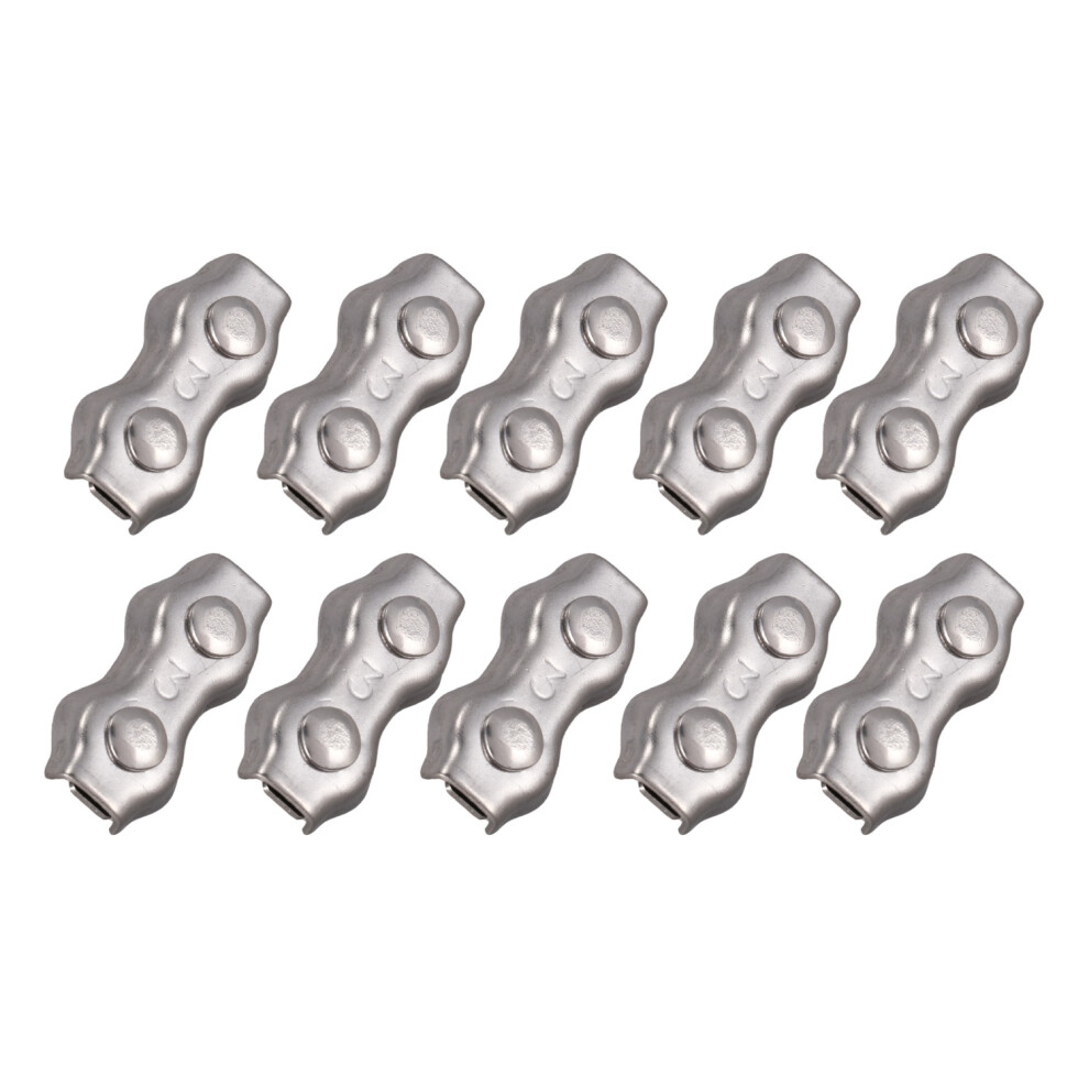 10 Pcs 3Mm Duplex Clips Stainless Steel Wire Cable Rope Grips Clamps 4711904661582