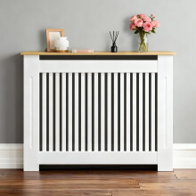 M（112x20x92.5cm）Modern White Radiator Cover