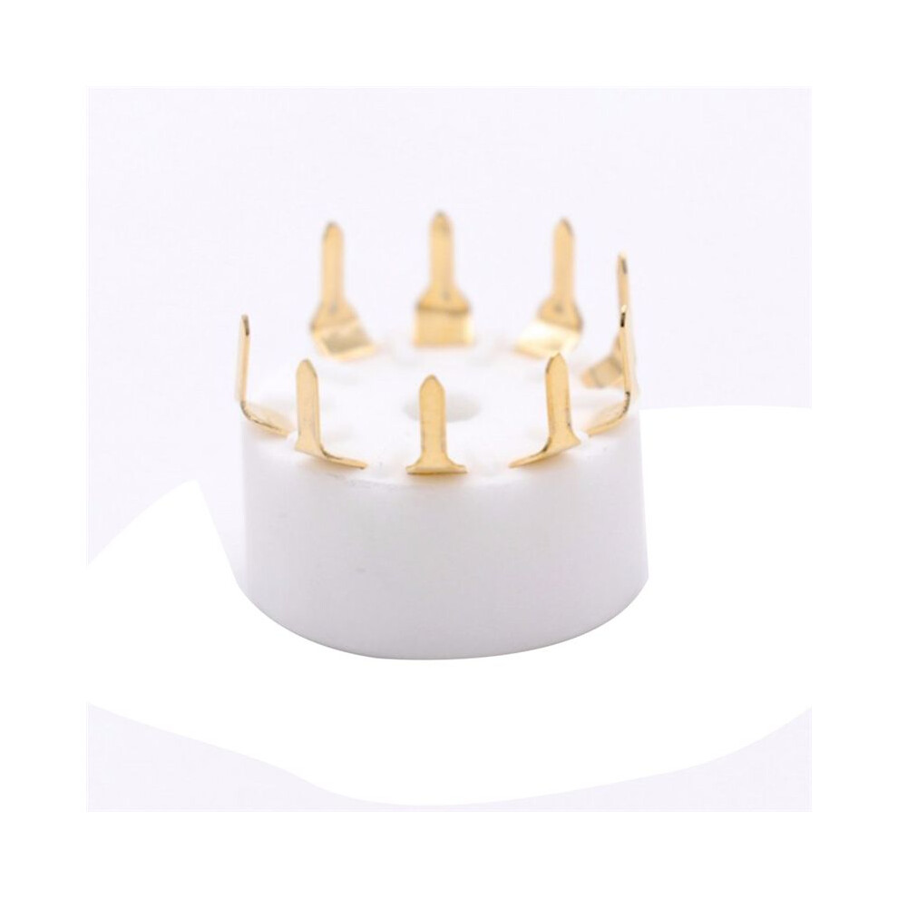 10Pcs Ceramic 9Pin B9a Pcb Mount Tube Socket For 12Ax7 12At7 Silver 4711904671925