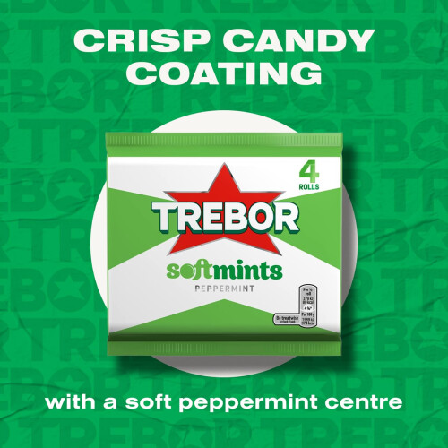 Trebor Softmints Peppermint Mints Multipack, Chewy Centre, Crunchy Shell, 18 x 179.6g 1