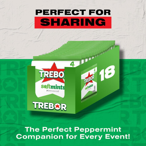 Trebor Softmints Peppermint Mints Multipack, Chewy Centre, Crunchy Shell, 18 x 179.6g 2
