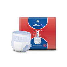 Attends Pull-Ons 8L Disposable Trousers for Heavy Bladder Weakness Size L 4 x Pack of 16
