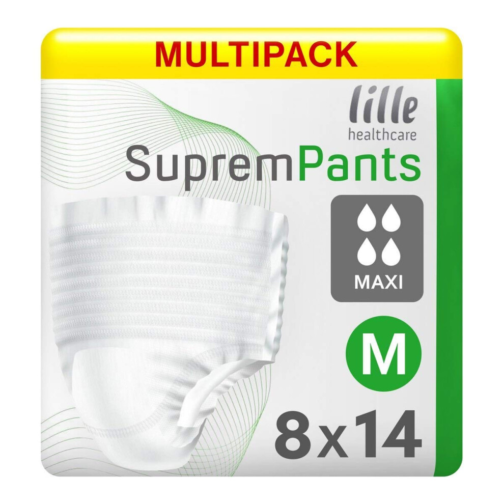 Lilbed Multipack 8X Lille Healthcare Suprem Pants Maxi Medium (1900Ml) 14 Pack Incontinence Protection