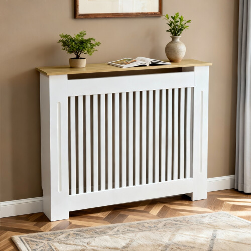 M（112x20x92.5cm）Modern White Radiator Cover 2