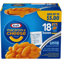 Kraft Macaroni & Cheese, Original Flavor, 206g (7.25 oz) 18 Boxes