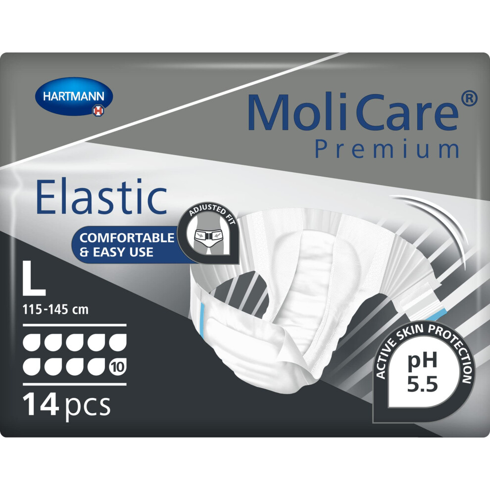 Molicare Premium Elastic Adult Nappies ? 10 Drop | Highly Absorbent Disposable Night-Time Nappies For Men & Women With Very Severe Incontinence | Size