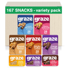 Graze Healthy Snacks Variety box - Oats snacks - Best of all flavors sweets selection oats flapjacks and oats bars - Selection of 167 snacks