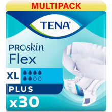 TENA ProSkin Flex Plus | Size Extra Large | 6 Drops | Incontinence Slips | All in One Slips | 3 Pack of 30
