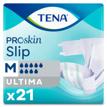 TENA ProSkin Slip Ultima| Size Medium | 9 Drops High Absorption | Incontinence Slip | All-in-One Slips | 3 Pack of 21