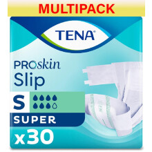 TENA ProSkin Slip Super| Size Small | 7 Drops Absorption | Incontinence Slip | All-in-One Slips | 3 Pack of 30