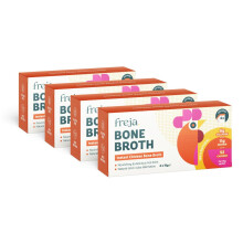 Freja Instant Chicken Bone Broth | Chicken | 100% Natural | Rich in Collagen, Protein & Amino Acids | Dairy & Gluten Free, 4 boxes (4 x 15g Sachets