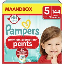 Pampers Premium Protection Pants Size 5, 144 Nappies, 11 kg - 17 kg, with 360? Fit and 2 x Wider Cuffs Than Before for Our Best Comfort and Protection