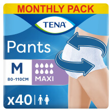TENA Pants Maxi, 40 pairs, Unisex Incontinence Pants (4 x 10 packs) for Women and Men with Heavy Bladder Weakness, Designed for Everyday Life With