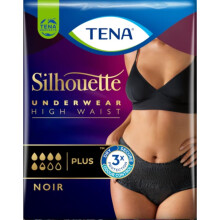 TENA Silhouette Plus Noir 4x9 - Incontinence and Abundant Urine Loss Underwear - Comfortable and Breathable Design - 36 Disposable Panties - Black -