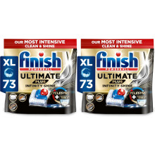 Finish Dishwasher Tablet, Ultimate Plus Infinity Shine, 146 Tabs (73 x 2pck), Fresh Scent, Tough on Grease, Our Most Intensive Clean & Shine,
