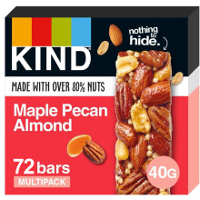 KIND Bars, Bulk Pack, Maple Pecan Almond, High Fibre, Gluten Free Snack Bars, No Artificial Colours, Flavours or Preservatives, 72 x 40g bars