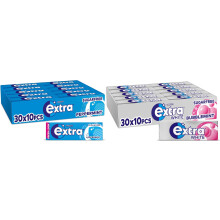 Extra Peppermint 10 Piece 30 Pack and Extra Bubblemint 10 Piece 30 Pack, Freshens Breath, With Xylitol, Helps with Oral Hygiene for Healthy Teeth and