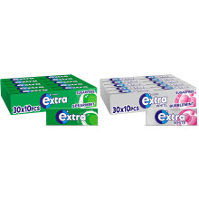 Extra Spearmint 10 Piece - 30 Pack and Extra Bubblemint 10 Piece 30 Pack, Freshens Breath, With Xylitol, Helps with Oral Hygiene for Healthy Teeth and
