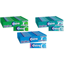 Extra Sugarfree Chewing Gum, Peppermint, Cool Breeze and Spearmint Flavours, Freshens Breath, Helps with Oral Hygiene for Healthy Teeth and Gums 30