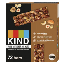 Kind Bars, Hazelnut Butter Milk Chocolate, Healthy Snack, Gluten Free Snack Bars, No Artificial Colours, Flavours or Preservatives, Multipack 72 x 40g