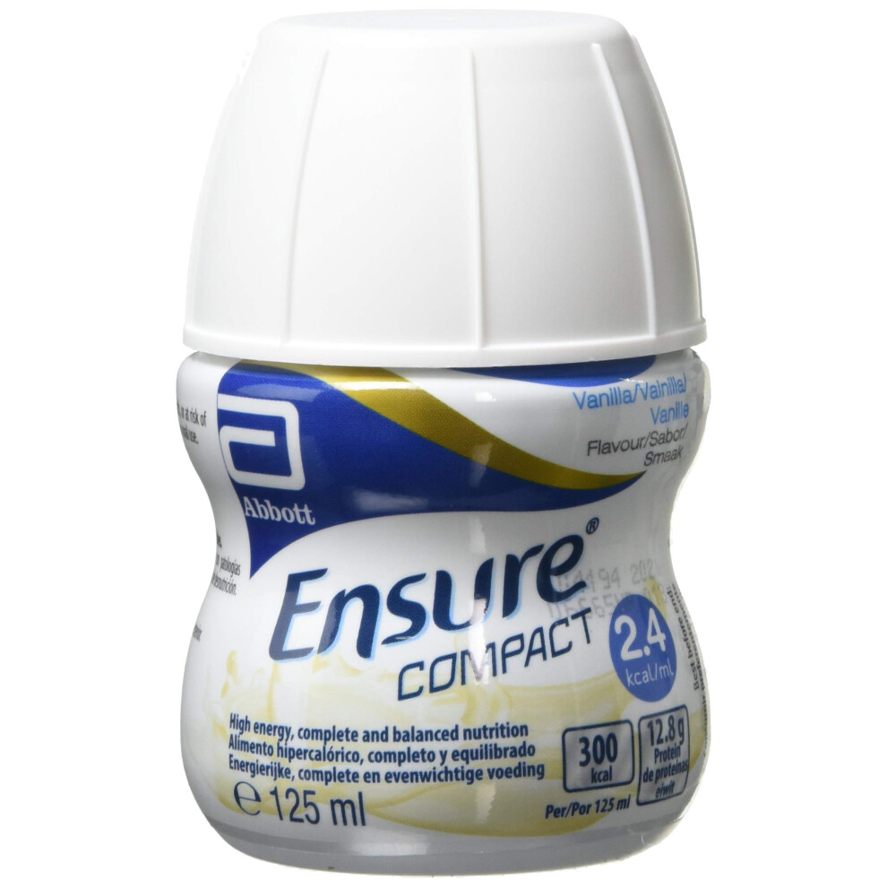 Ensure Compact, Nutritional Supplement Drink, Vanilla Flavour, Contains Protein, Vitamins And Minerals (24 X 125Ml Bottles)