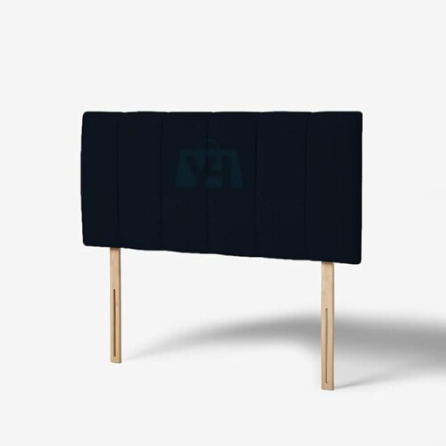 (Double Black)4ft 6inch Plush Velvet Padded Lined Headboard
