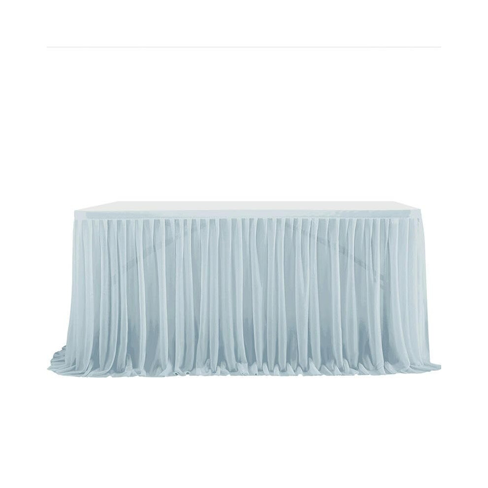 Chiffon Table Skirt 4/6/9/14 Ft X 77 Cm 1 Layer Mesh Fluffy Tulle Ruffle Pleated Wedding Baby Shower Decor-image-OPC-PMDGGZC-NEW