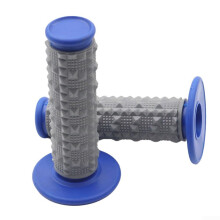 22mm Motorcycle Handlebar Grip Ergonomic Tapered Rubber Blue Universal Fit For 22mm Handlebars