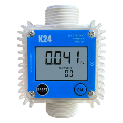 Liquid Flow Meter K24 Digital Flow Meter For Gasoline,Water,Methanol,Kerosene, Electronic Display, Pipe Diameter C, Blue