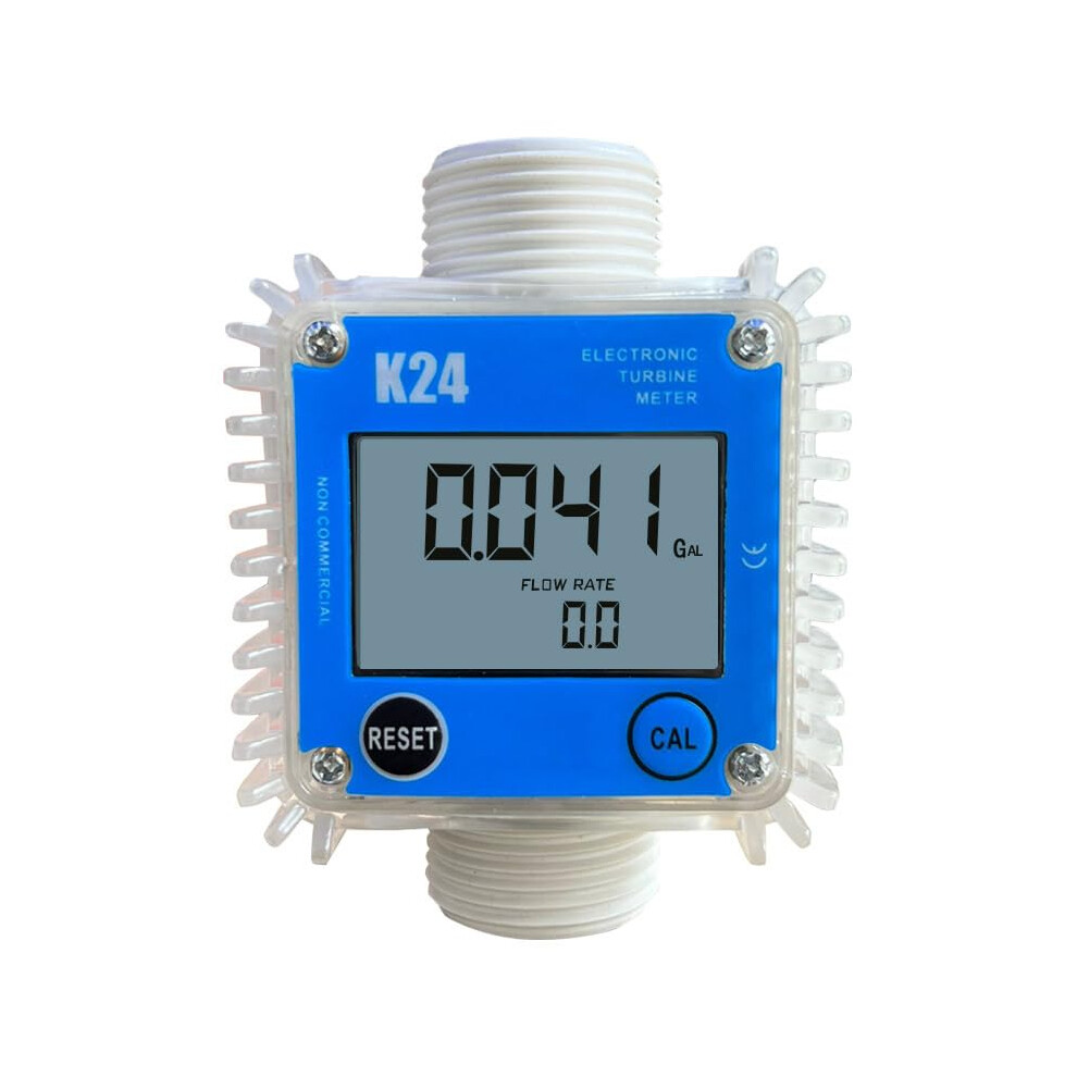 Liquid Flow Meter K24 Digital Flow Meter For Gasoline,Water,Methanol,Kerosene, Electronic Display, Pipe Diameter C, Blue 9354506478131
