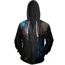 (XL)Descendants 3 Hades Hoodie Cosplay Kostüm Reißverschluss Sweatshirt Jacke Unisex
