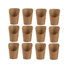 Kraft Paper Snack Storage Bags French Fries Holders Takeout Food Cones, 50 Pcs, For Office Restaurant Party