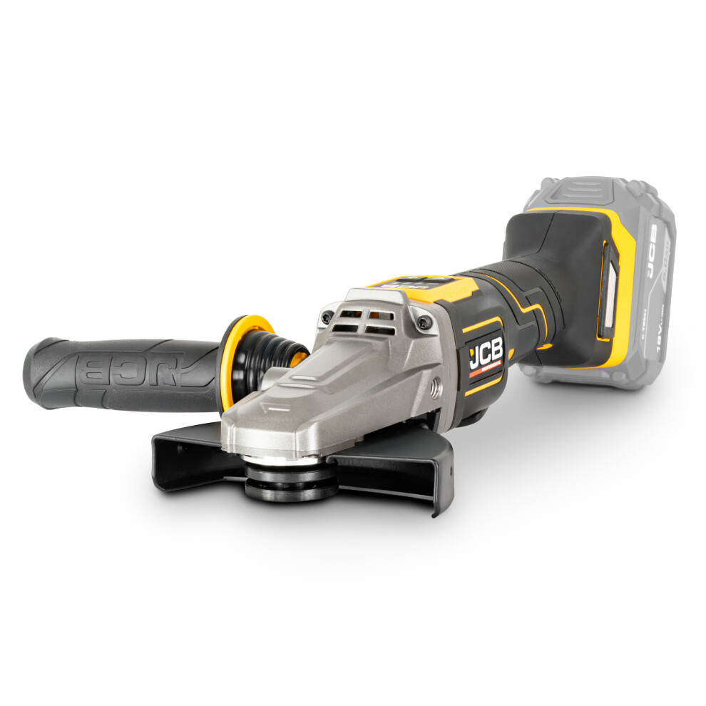 Jcb Pro Cordless Flat Head Angle Grinder 18V 5" / 125Mm Digital Speed Control, Paddle Switch, Brushless Bare Unit