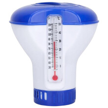 Pool Chlorine Floater 5-Inch Automatic Chlorine Tablet Dispenser With Thermometer For Swimming Pool Water Care