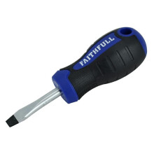 Faithfull FAISDFS Soft-Grip Screwdriver Slotted Flared Tip 6.5mm x 40mm Stubby