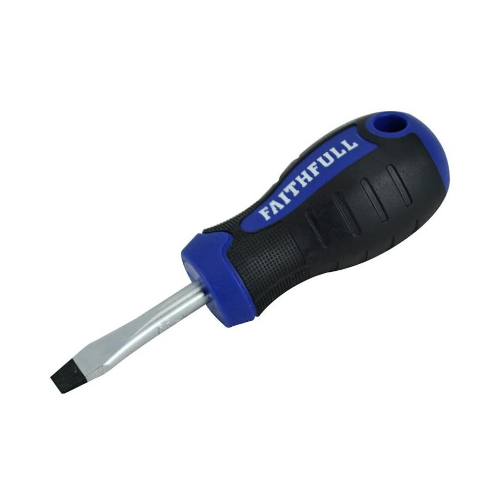 Faithfull Faisdfs Soft-Grip Screwdriver Slotted Flared Tip 6.5Mm X 40Mm Stubby 5023969251400