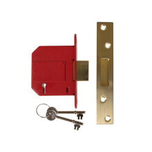 UNION J2100S-PL-3.0 StrongBOLT BS 5 Lever Mortice Deadlock 81mm 3in Satin Brass Box