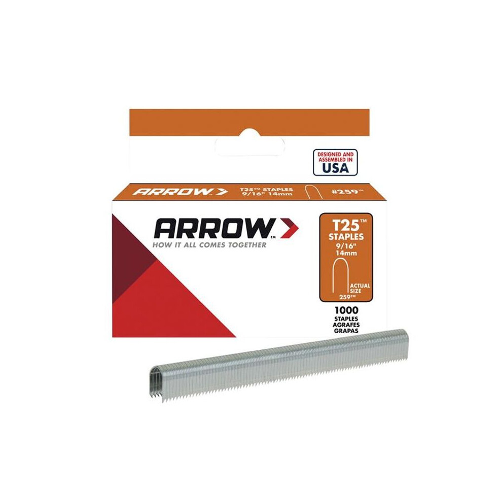 Arrow T25 Round Crown Staples Size: 9/16" - 14mm Pack: 1000-image-OPC-PQSG5N-NEW