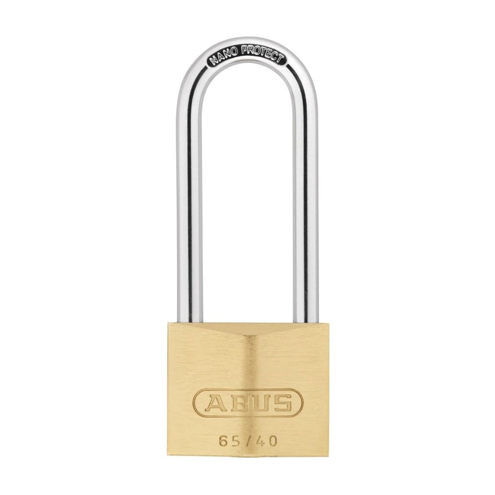 ABUS 6540LS63C 65/40HB63 40mm Brass Padlock 60mm Long Shackle Carded