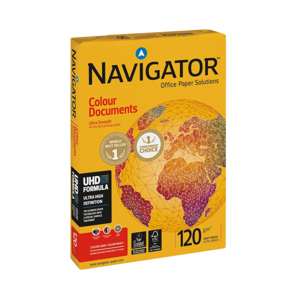 Navigator Colour Documents Paper Ultra Smooth 120gsm A4 White Ref NAV0330 [250 Sheets]