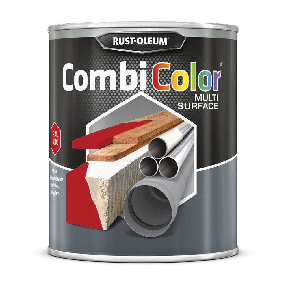 Rust-Oleum 7365Ms.0.75 Combicolor Multi-Surface, One Paint, Many Surfaces, Bright Red-Ral 3000