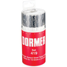 Dormer A191419 No.419 Metric HSS Drill Set of 19 1.0-10.0 x 0.5mm