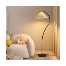 Modern Black Pole Living Room Vertical Table Lamp Iron Base Floor Lamp Tri Color Changing Light With Shade Standing Lamp