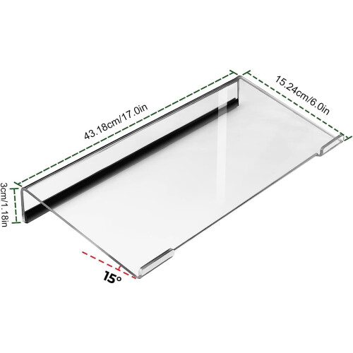 Computer Keyboard Stand Clear Acrylic Elevated Display Tray PC Compatible Ergonomic Typing Stand Pair 2