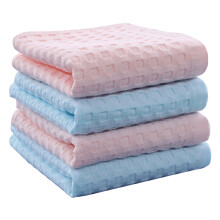 4 Pièces Serviette Coton Salle Bain Bleu Rose